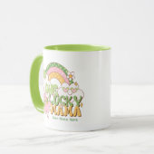 Custom One Lucky Mama Retro Groovy Rainbow Tasse (Vorderseite Links)