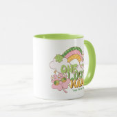Custom One Lucky Mama Retro Groovy Rainbow Tasse (VorderseiteRechts)