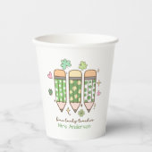 Custom One Lucky Teacher School Party Pappbecher (Vorderseite)