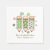Custom One Lucky Teacher School Party Serviette (Vorderseite)