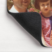 Custom One Photo Family Name Retro Script Simple Mousepad (Ecke)