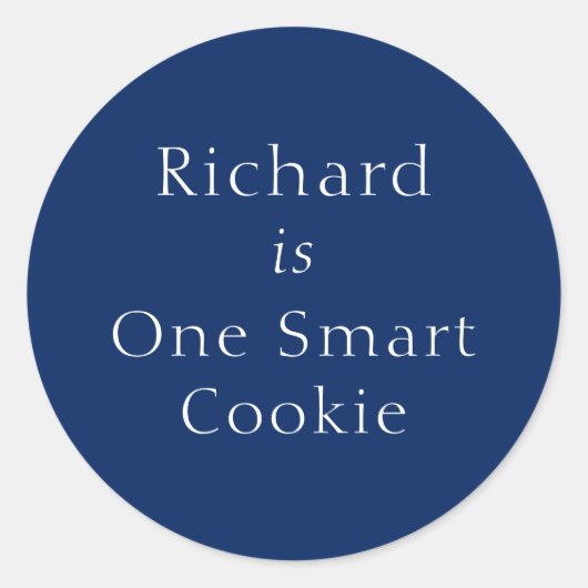 Custom One Smart Cookie Blue Round Aufkleber (Vorderseite)
