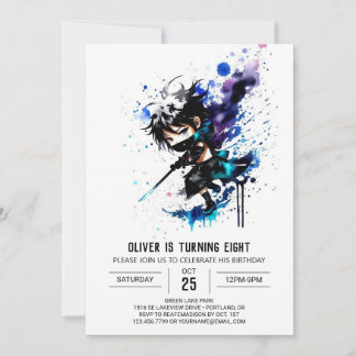 Custom Online Ninja Boy Digital Geburtstag Einladung