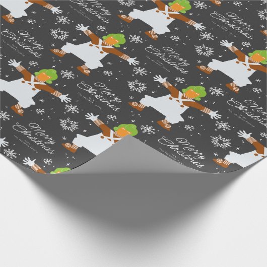 Custom Oompa Loompa Weihnachtsschneeflocke Grafik Geschenkpapier (Ecke)