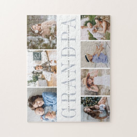 Custom Opa 7 Foto Großkinder Collage Puzzle (Vertikal)