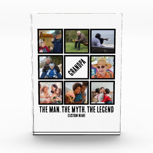 Custom Opa der Mann Mythos Legende 8 Foto Collage (Vorderseite)