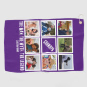 Custom Opa der Mann Mythos Legende 8 Foto Collage Golfhandtuch (Horizontal)