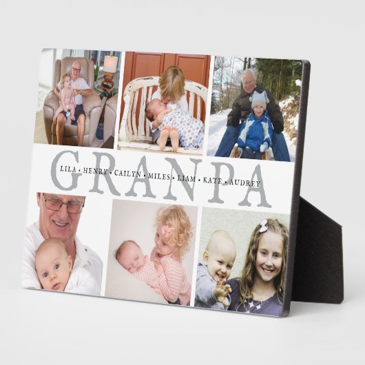 Custom Opa & Grandkids Foto Collage Plaque Fotoplatte (Seite)