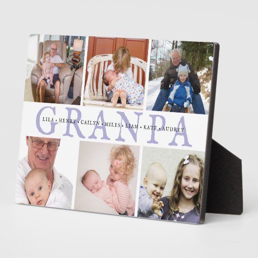 Custom Opa & Grandkids Foto Collage Plaque Fotoplatte (Seite)