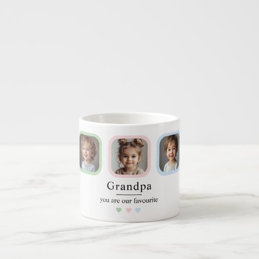 Custom Opa mit 2 Grandkids Foto Geschenk Espressotasse (Vorderseite)