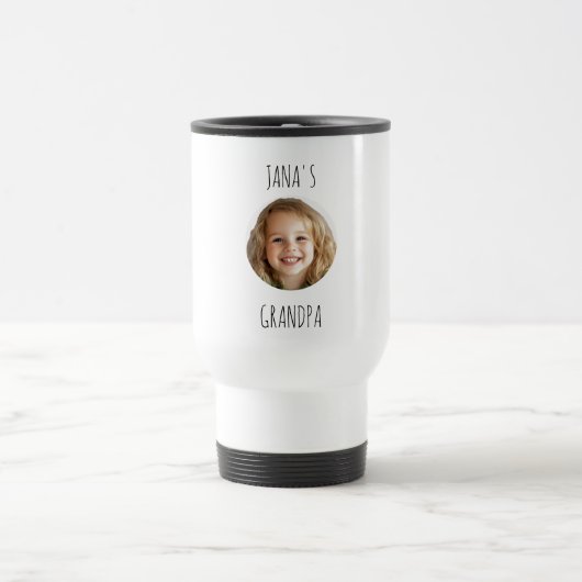 "Custom Opa | Personalisiertes Foto Travel Mug" Reisebecher (Mittel)