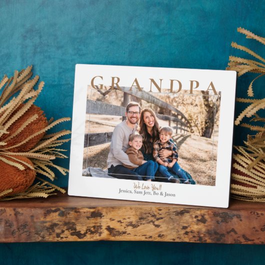 Custom Opa Wir Liebe Sie Foto-Namen Fotoplatte (Seite)