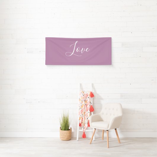 Custom Opera Mauve Solid Color Minimalistische Hoc Banner (Insitu)