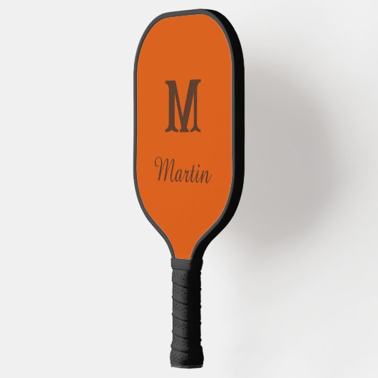 Custom orang and brown monogram name pickleball schläger (Links)
