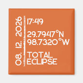 Custom Orange 2026 Solar Eclipse Magnet (Vorne)