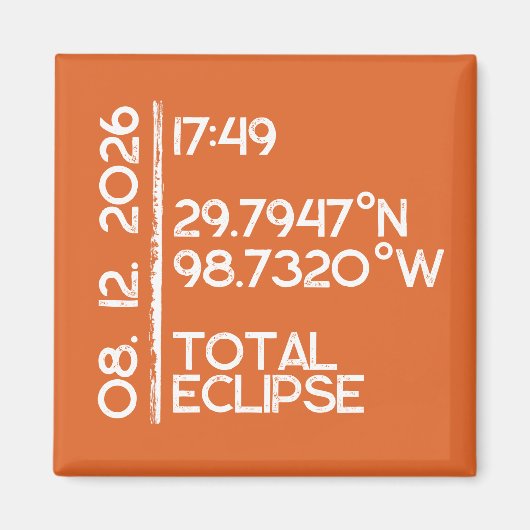 Custom Orange 2026 Solar Eclipse Magnet (Vorne)
