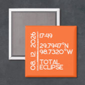 Custom Orange 2026 Solar Eclipse Magnet