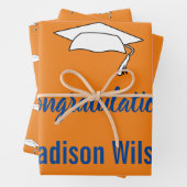 Custom Orange Abschluss Herzlichen Glückwunsch Geschenkpapier Set (Beispiel)