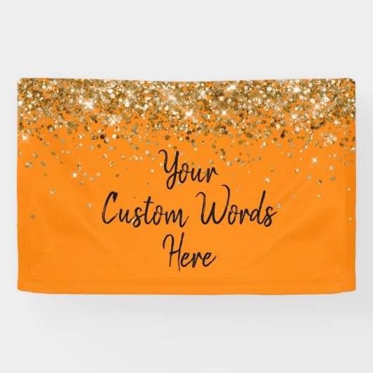 Custom Orange and Black Birthday Party Photo Booth Banner (Horizontal)