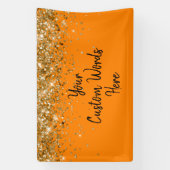 Custom Orange and Black Birthday Party Photo Booth Banner (Vertikal)