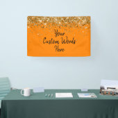Custom Orange and Black Birthday Party Photo Booth Banner (Messe)