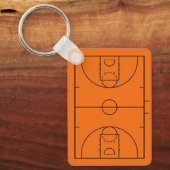 Custom Orange & Black Basketball Court und Jersey Schlüsselanhänger (Vorderseite)
