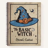 Custom Orange Black Witchy Hat Halloween Hexe Notizblock (Vorderseite)