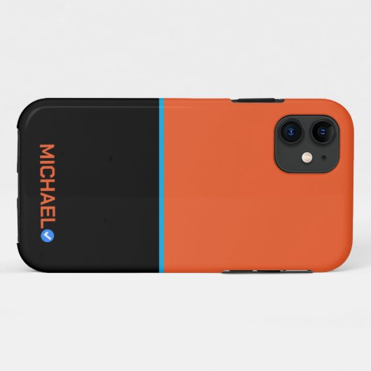 Custom Orange Blue Stripes Case-Mate iPhone Hülle (Rückseite (Horizontal))