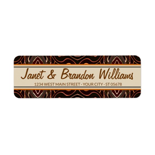 Custom Orange Brown Black Nouveau Deko Muster (Vorne)