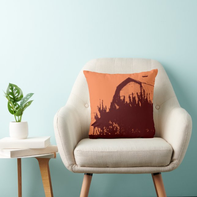 Custom Orange Burgundy Stall Throw Kissen (Stuhl )