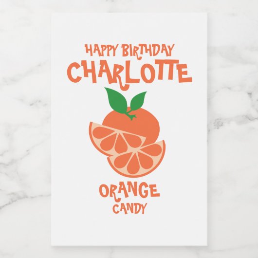 Custom Orange Candy Jar Label Lebensmitteletikett (Einzelnes Label)