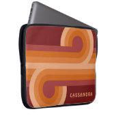 Custom Orange Dark Maroon Red Retro Art Muster Laptopschutzhülle (Vorne Rechts)