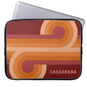 Custom Orange Dark Maroon Red Retro Art Muster Laptopschutzhülle (Vorderseite)