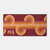 Custom Orange Dark Maroon Red Retro Art Muster Schreibtischunterlage (Vorderseite)