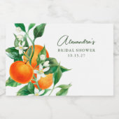 Custom Orange Frucht Botanisches Brautparty Mini Schaumweinetikett (Einzelnes Label)
