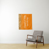 Custom Orange Gold Wedding Backdrop Foto Stand Wandteppich (Beispiel)