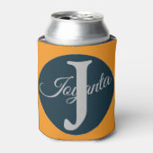 Custom  orange greay blue Monogram Elegant Dosenkühler (Kanne Vorderseite)