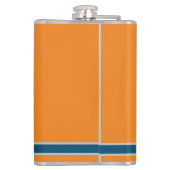 Custom orange greay blue Monogram Elegant Flachmann (Rückseite)