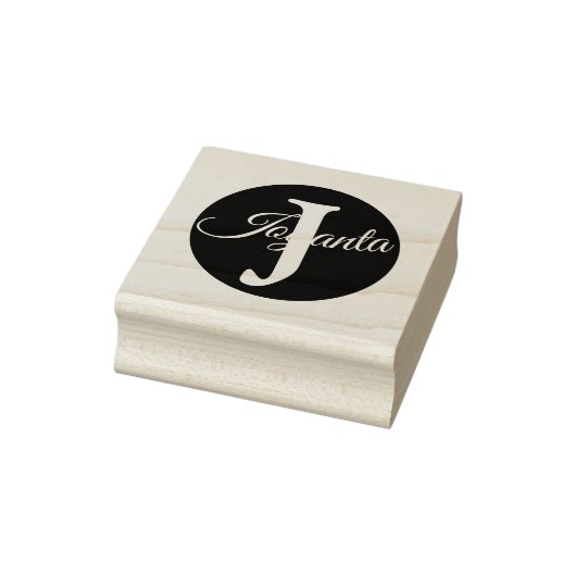 Custom orange greay blue Monogram Elegant Gummistempel (Stempel)