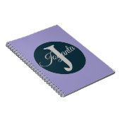 Custom orange greay blue Monogram Elegant Notizblock (Rechte Seite)