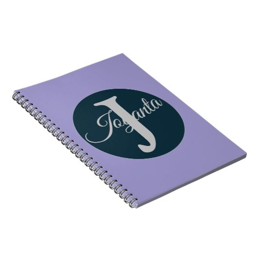 Custom  orange greay blue Monogram Elegant Notizblock (Rechte Seite)