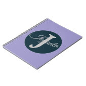 Custom orange greay blue Monogram Elegant Notizblock (Linke Seite)