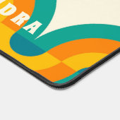 Custom Orange Green Aquamarin Blue Wavy Art Muster Schreibtischunterlage (Ecke)