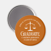 Custom Orange Law School Abschluss Keepake Magnet (Vorderseite/Rückseite)