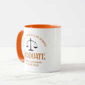 Custom Orange Law School Abschluss Keepake Tasse (Vorderseite Links)