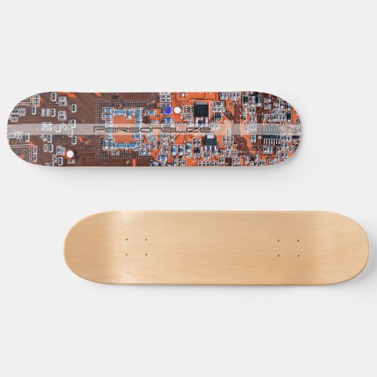 Custom Orange PCB Circuit Board for IT Pros Skateboard (Horizontal)