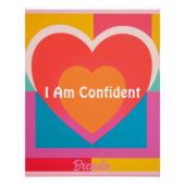 Custom Orange Pink Heart Affirmation Poster (Vorderseite)