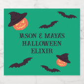 Custom Orange Retro Pumpkin Halloween Schaumweinetikett (Einzelnes Label)