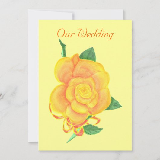 Custom Orange Rose Wedding Einladungen (Vorderseite)