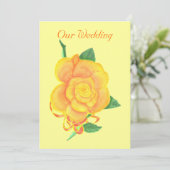 Custom Orange Rose Wedding Einladungen (Stehend Vorderseite)